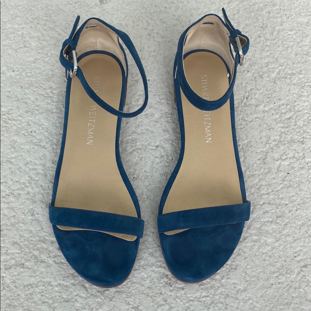 Stuart Weitzman Blue Minimalist Sandals